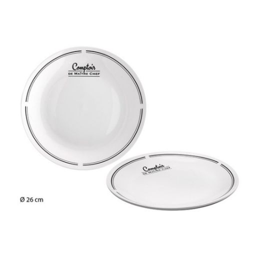 Immagine di ASSIETTE PLATE COMPTOIR 26CM PORCELAINE