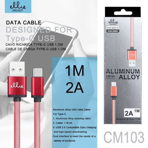 Immagine di CM103 Cavo dati rete in alluminio type-c 1M rosso