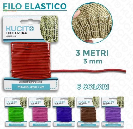 Immagine di FILO ELASTICO COL. ASS. 3MT*0.3CM  24