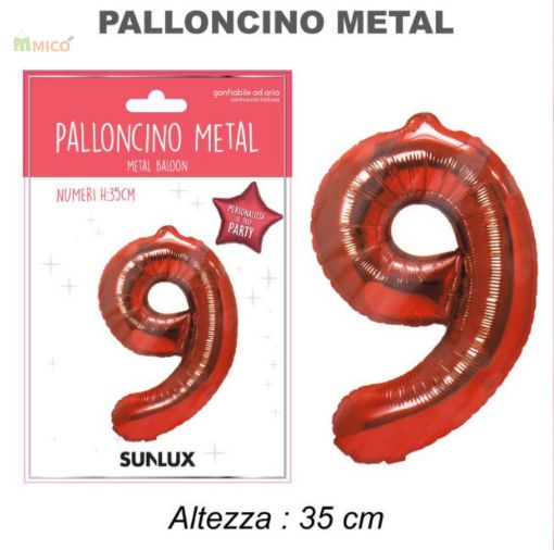 Immagine di PALLONCINO ROSSO METAL 35CM N. 9